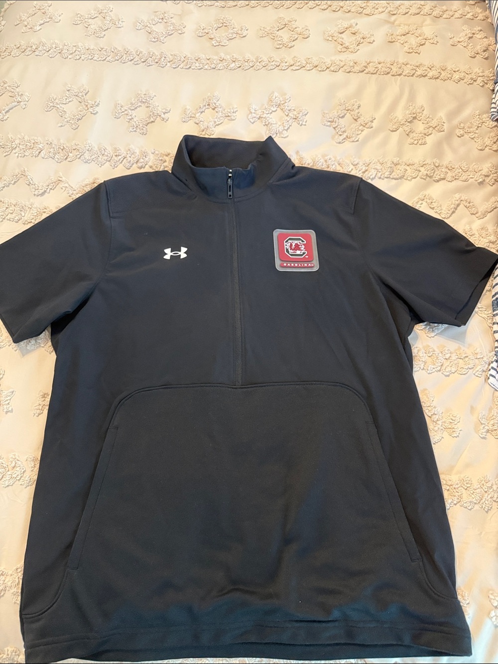 Under Armour Black South Carolina Gamecocks Short-Sleeve Q-Zip Pullover EUC szMd
